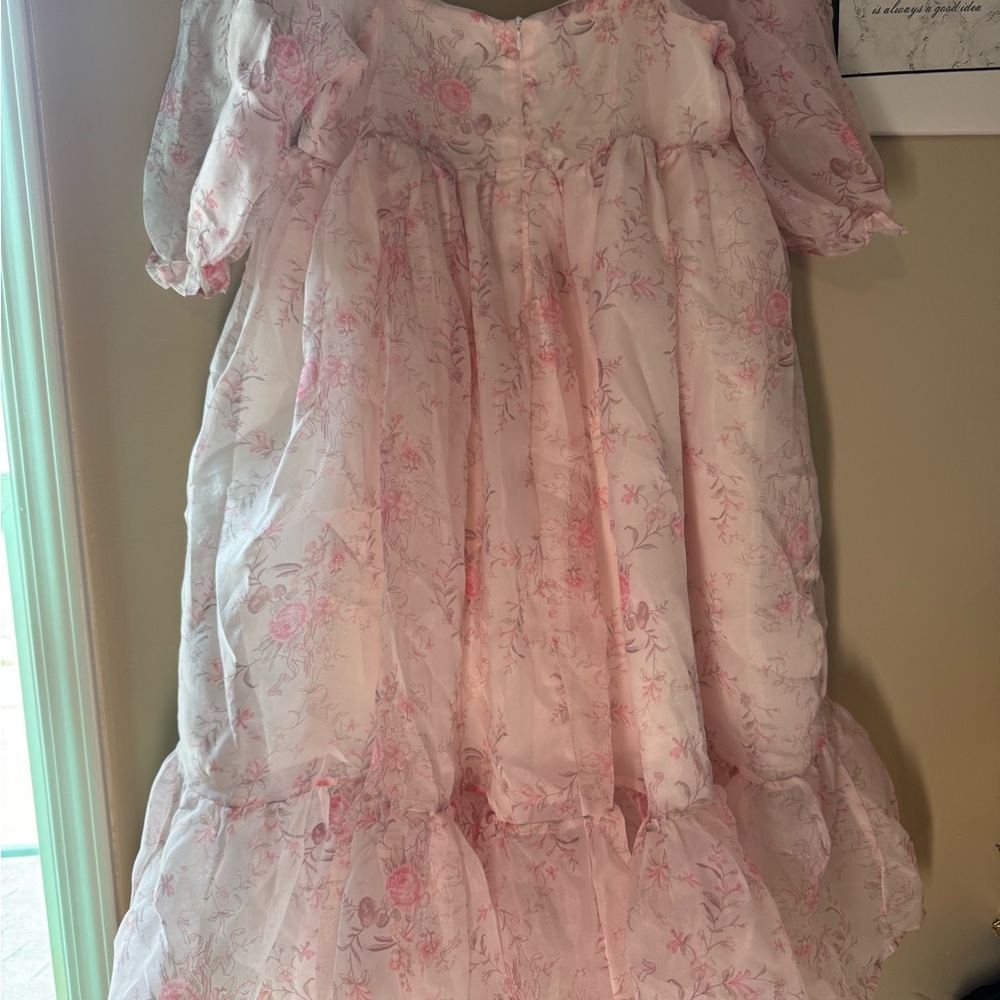 Amazon Pink Floral Midi Dress
